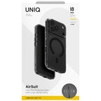 Uniq Airsuit Magclick Charging dėklas iPhone 18 Pro / 17 Pro - Juoda -- iPhone 18 Pro / 17 Pro
