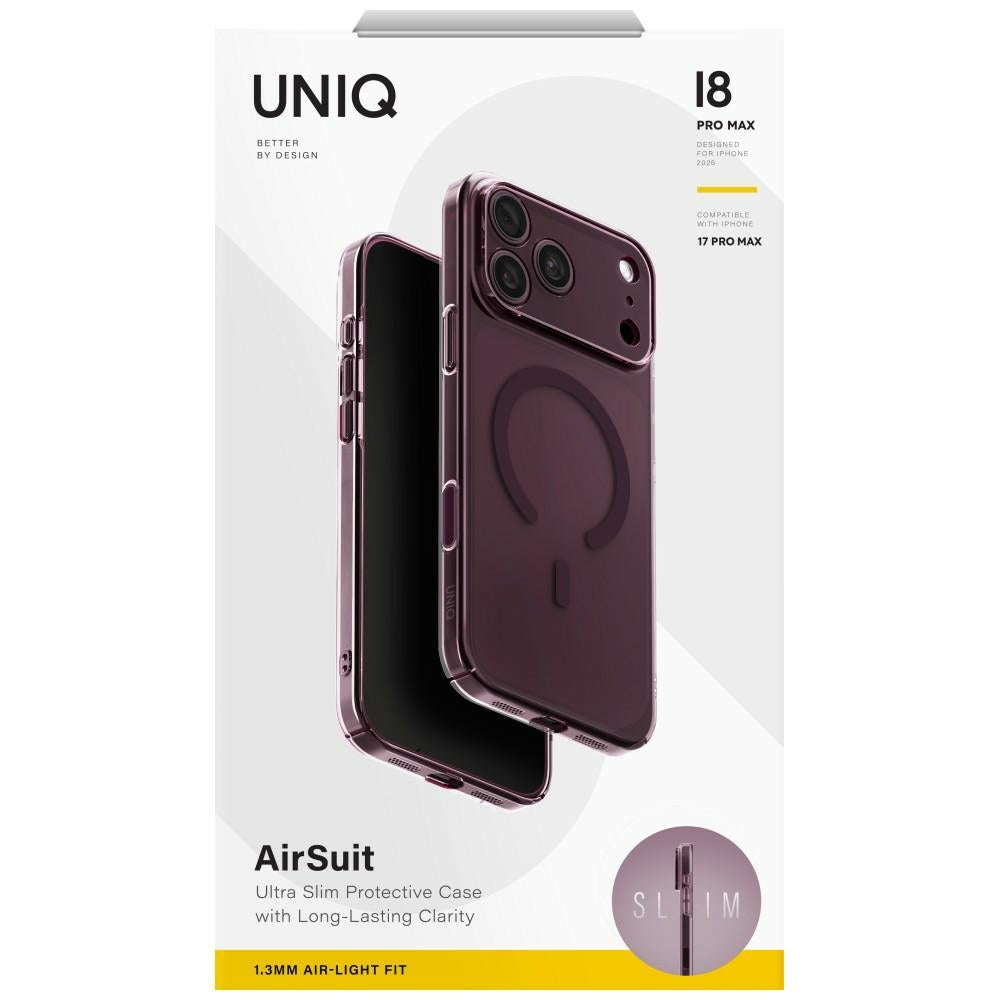 Uniq Airsuit Magclick Charging dėklas skirtas iPhone 18 Pro Max / 17 Pro Max - bordo -- iPhone 18 Pro Max / 17 Pro Max