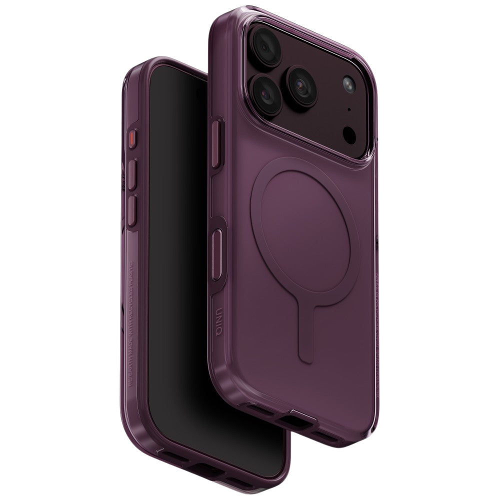Uniq Clario Magclick Charging ekologiškas dėklas skirtas iPhone 18 Pro / 17 Pro - violetinė -- iPhone 18 Pro / 17 Pro