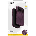 Uniq Clario Magclick Charging ekologiškas dėklas skirtas iPhone 18 Pro / 17 Pro - violetinė -- iPhone 18 Pro / 17 Pro
