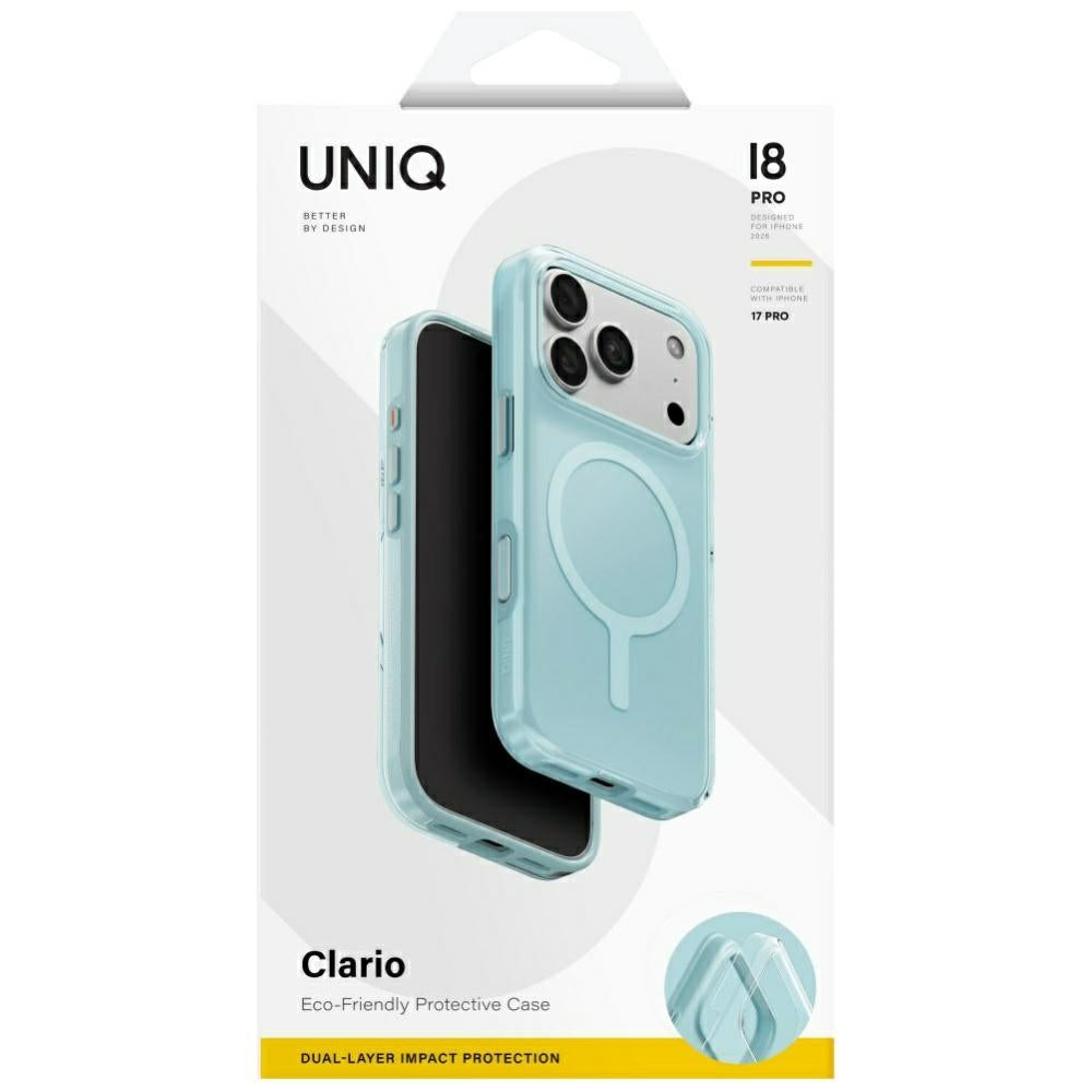 Uniq Clario Magclick Charging dėklas iPhone 18 Pro / 17 Pro - Mėlyna -- iPhone 18 Pro / 17 Pro