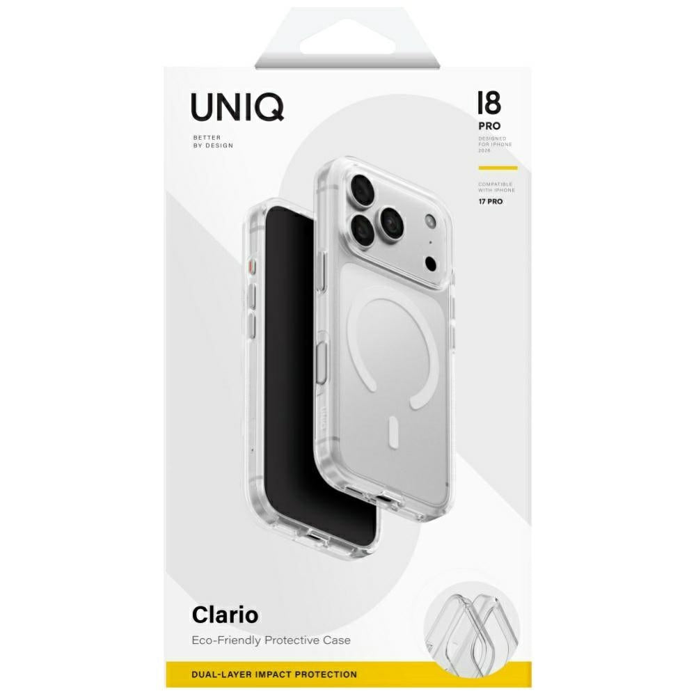 Uniq Clario Magclick Charging dėklas iPhone 18 Pro / 17 Pro - Skaidri -- iPhone 18 Pro / 17 Pro