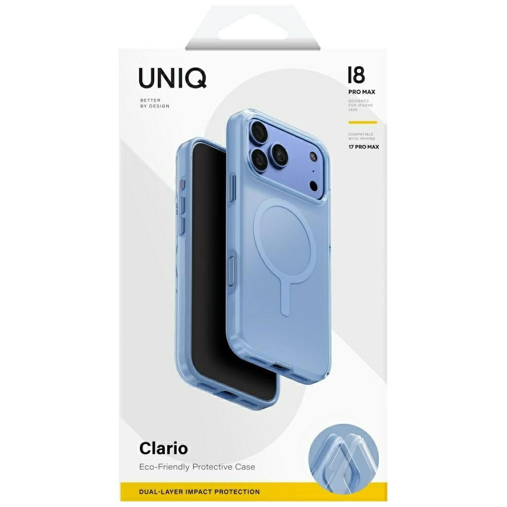 Uniq Clario Magclick įkrovimo dėklas iPhone 18 Pro Max / 17 Pro Max - mėlyna -- iPhone 18 Pro Max / 17 Pro Max