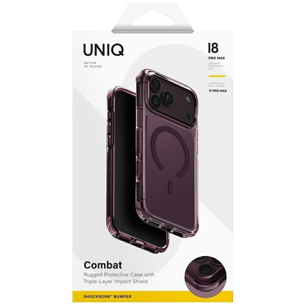 Uniq Combat Magclick Charging dėklas iPhone 18 Pro Max / 17 Pro Max - bordo -- iPhone 18 Pro Max / iPhone 17 Pro Max