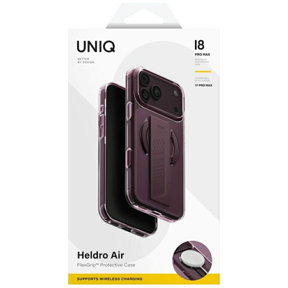Uniq Heldro Air Magclick Charging dėklas iPhone 18 Pro Max / 17 Pro Max - bordo -- iPhone 18 Pro Max / iPhone 17 Pro Max