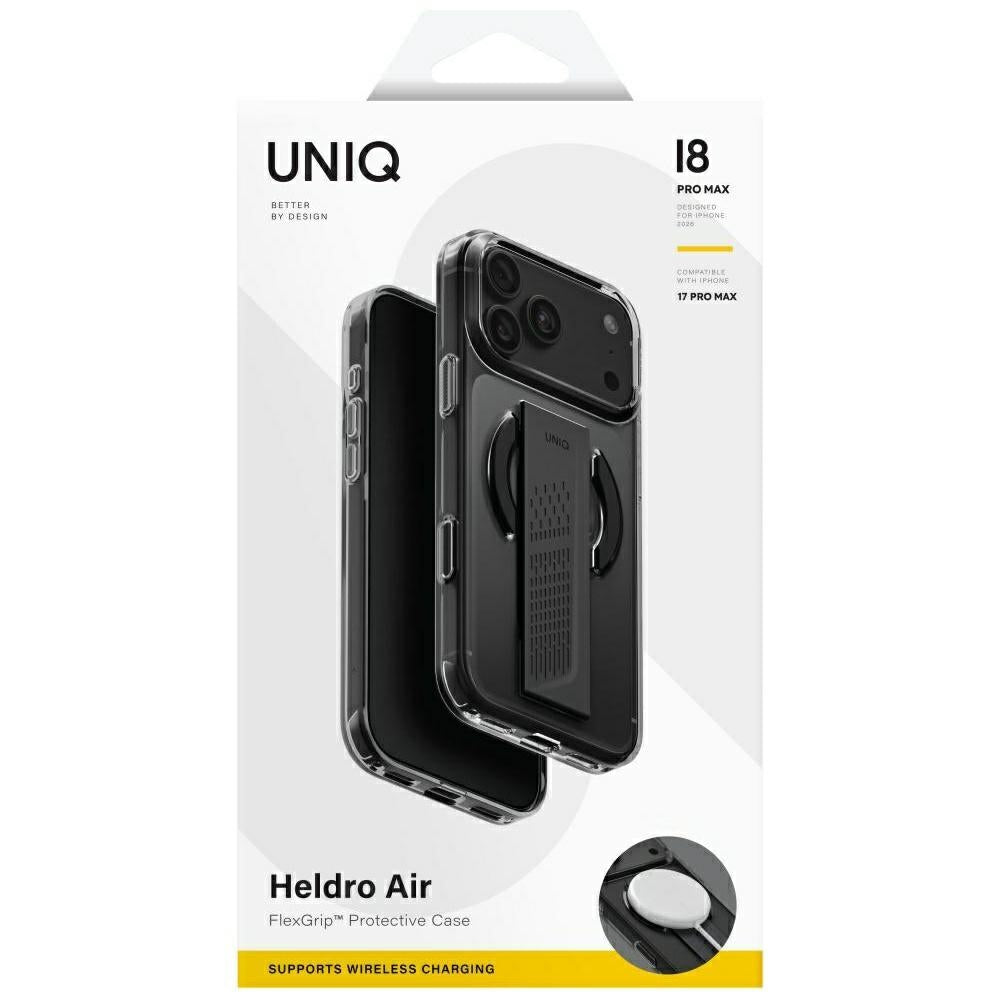 Uniq Heldro Air Magclick įkrovimo dėklas iPhone 18 Pro Max / 17 Pro Max - Juodas -- iPhone 18 Pro Max / iPhone 17 Pro Max