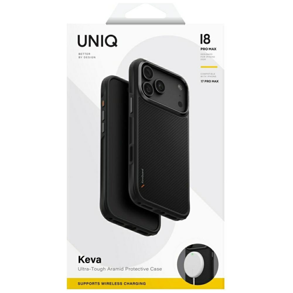 Uniq Keva Magclick įkrovimo dėklas iPhone 18 Pro Max / 17 Pro Max - Juoda -- iPhone 18 Pro Max / iPhone 17 Pro Max