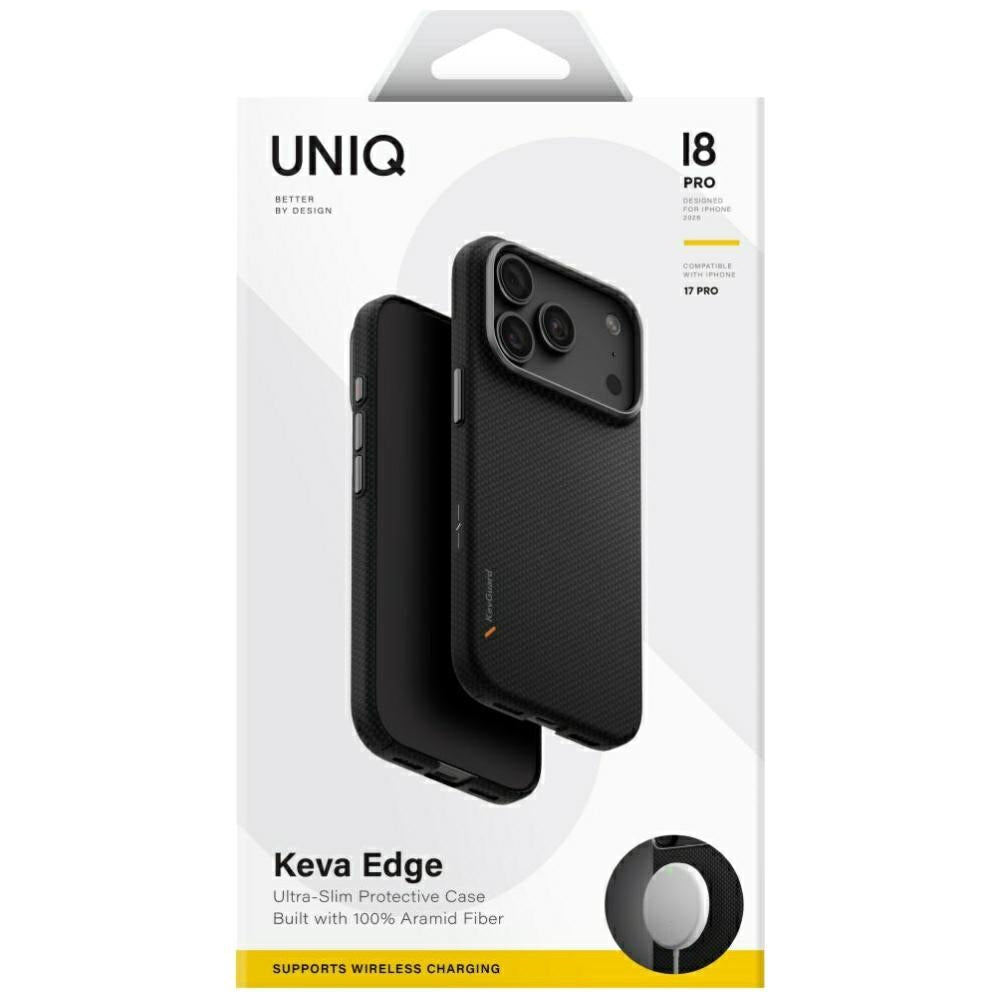 Uniq Keva EDGE Magclick įkrovimo dėklas iPhone 18 Pro / 17 Pro - Juoda -- iPhone 18 Pro / iPhone 17 Pro
