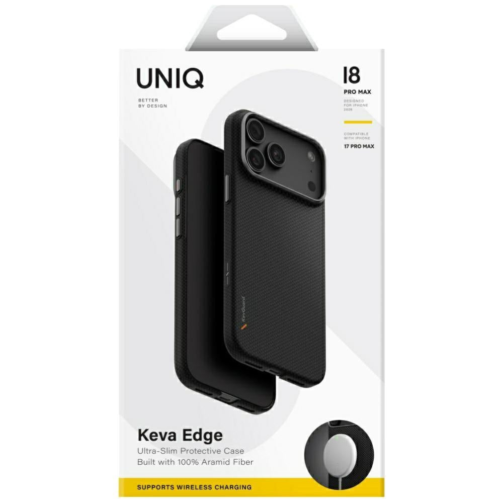 Uniq Keva EDGE Magclick įkrovimo dėklas iPhone 18 Pro Max / 17 Pro Max - Juoda -- iPhone 18 Pro Max / iPhone 17 Pro Max