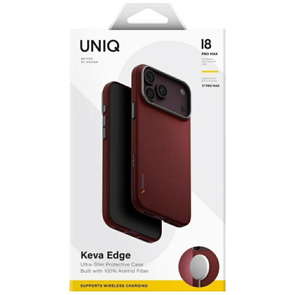 Uniq Keva EDGE Magclick šarginimo dėklas iPhone 18 Pro Max / 17 Pro Max - Raudona -- iPhone 18 Pro Max / iPhone 17 Pro Max