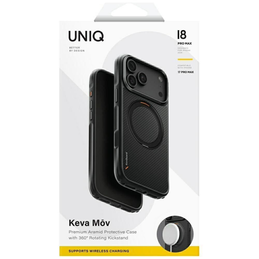 Uniq Keva Mov Magclick šarginimo dėklas iPhone 18 Pro Max / 17 Pro Max - Juoda -- iPhone 18 Pro Max / iPhone 17 Pro Max
