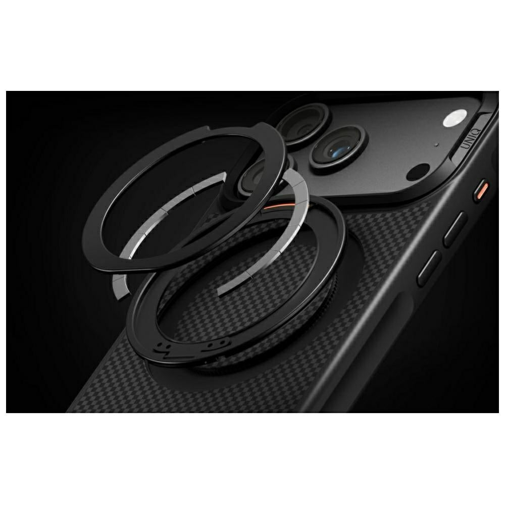 Uniq Keva Mov Magclick šarginimo dėklas iPhone 18 Pro Max / 17 Pro Max - Juoda -- iPhone 18 Pro Max / iPhone 17 Pro Max