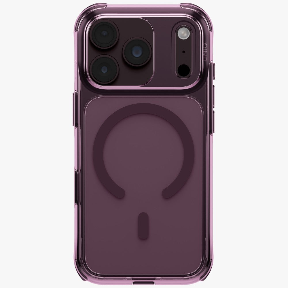 Uniq LifePro Xtreme Magclick Charging dėklas skirtas iPhone 18 Pro / 17 Pro – Skaidrus Burgundo raudvas -- iPhone 18 Pro...