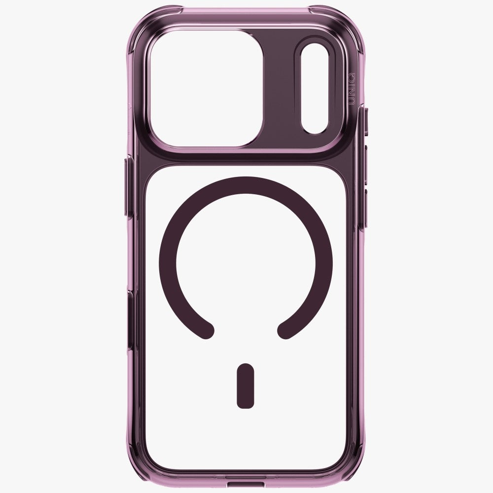 Uniq LifePro Xtreme Magclick Charging dėklas skirtas iPhone 18 Pro / 17 Pro – Skaidrus Burgundo raudvas -- iPhone 18 Pro...