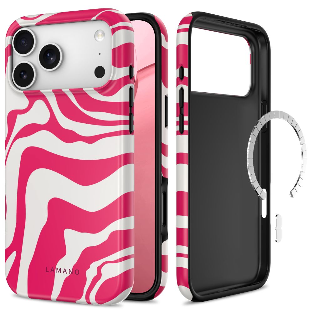 Tech-Protect Lamano MagSafe dėklas iPhone 18 Pro Max / 17 Pro Max - baltas ir rožinis -- iPhone 18 Pro Max / iPhone 17...