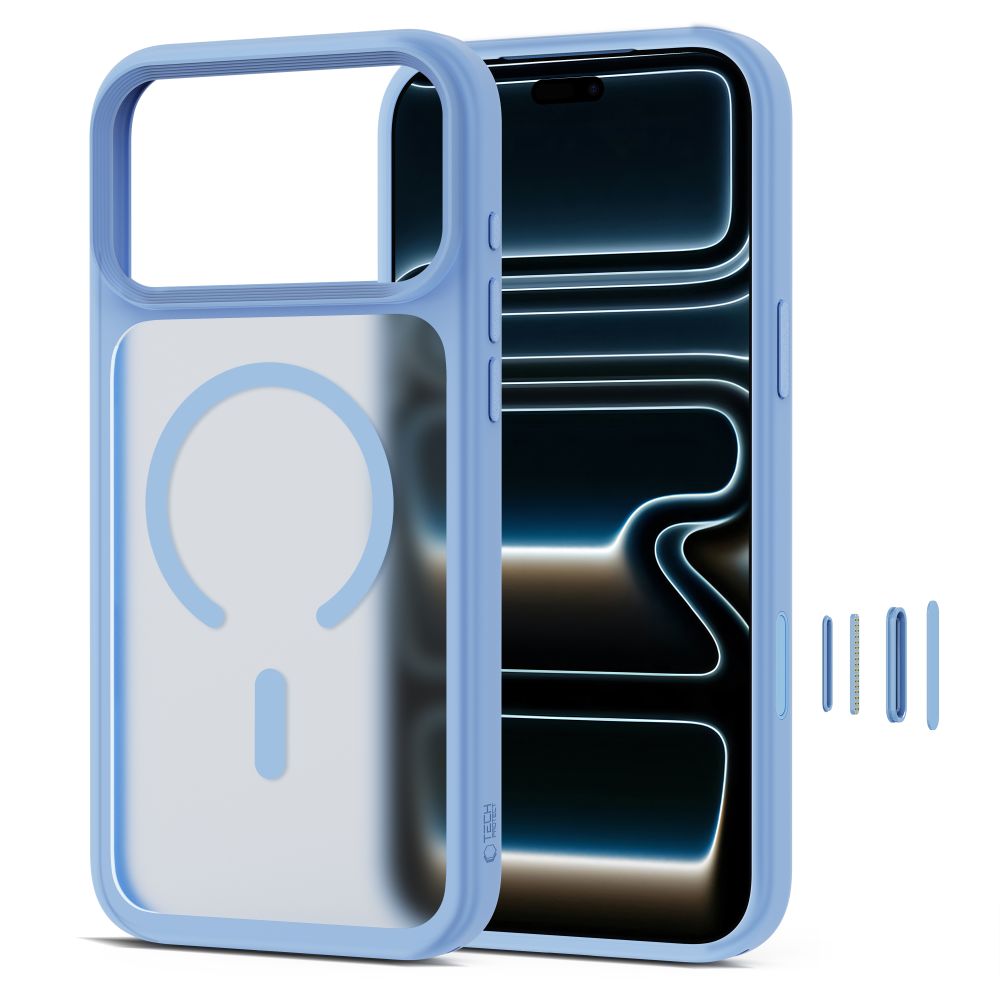 Tech-Protect Magmat MagSafe CC dėklas iPhone 18 Pro / 17 Pro - matinė šviesiai mėlyna -- iPhone 18 Pro / iPhone 17 Pro