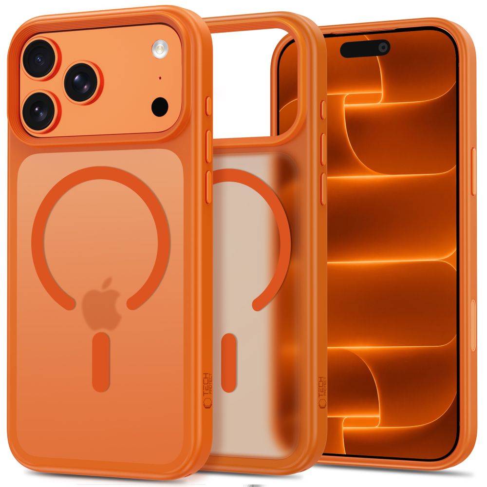 Tech-Protect Magmat MagSafe CC dėklas iPhone 18 Pro Max / 17 Pro Max - matinė oranžinė -- iPhone 18 Pro Max / iPhone 17...