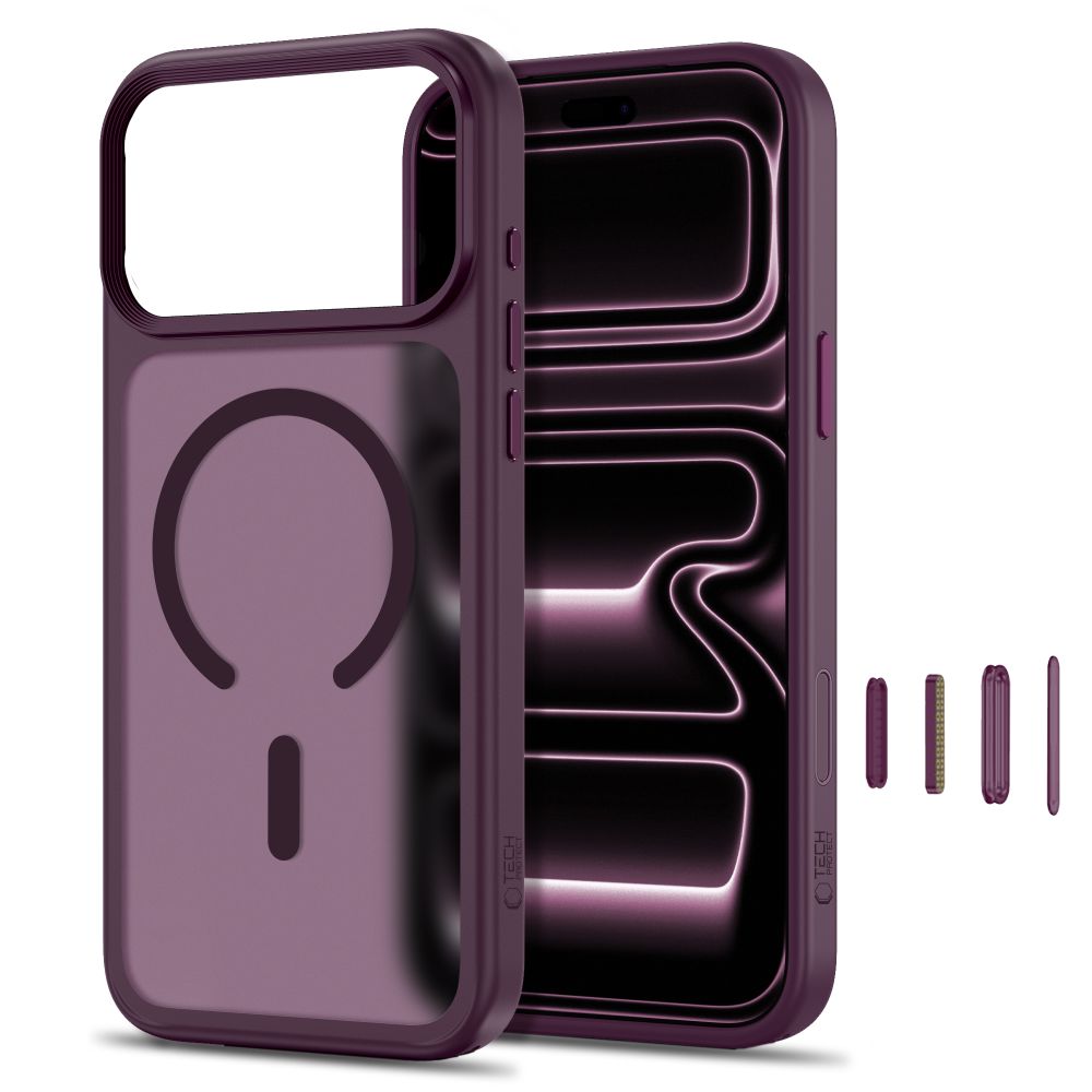 Tech-Protect Magmat Magsafe CC dėklas iPhone 18 Pro Max / 17 Pro Max - bordo matinis -- iPhone 18 Pro Max / iPhone 17 Pro Max