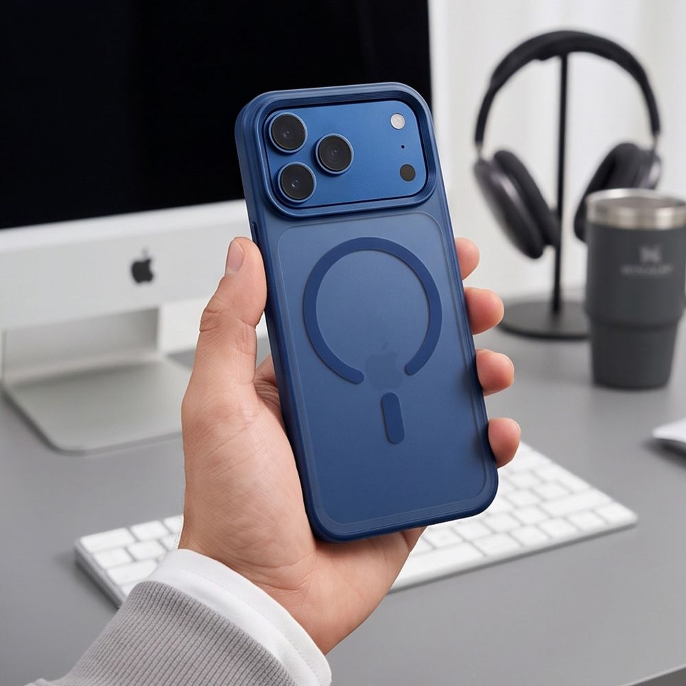 Tech-Protect Magmat Magsafe CC dėklas iPhone 18 Pro Max / 17 Pro Max - matinis gilus mėlynas / matinis tamsiai mėlynas --...
