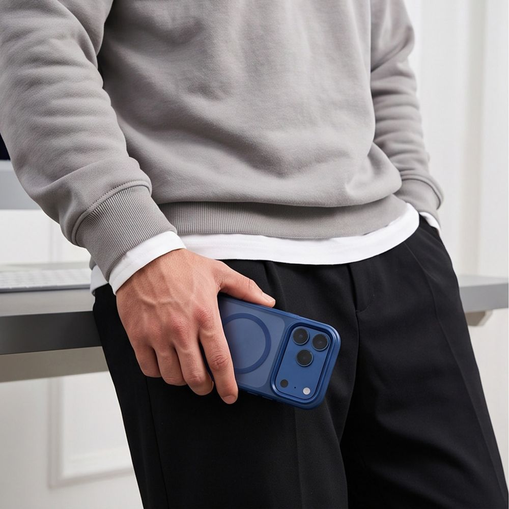 Tech-Protect Magmat Magsafe CC dėklas iPhone 18 Pro Max / 17 Pro Max - matinis gilus mėlynas / matinis tamsiai mėlynas --...