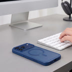 Tech-Protect Magmat Magsafe CC dėklas iPhone 18 Pro Max / 17 Pro Max - matinis gilus mėlynas / matinis tamsiai mėlynas --...