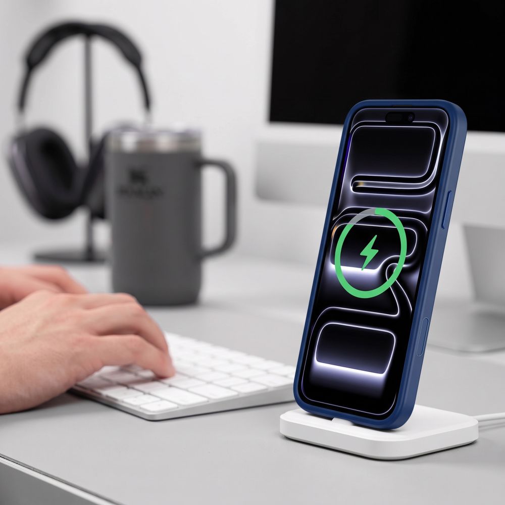 Tech-Protect Magmat Magsafe CC dėklas iPhone 18 Pro Max / 17 Pro Max - matinis gilus mėlynas / matinis tamsiai mėlynas --...
