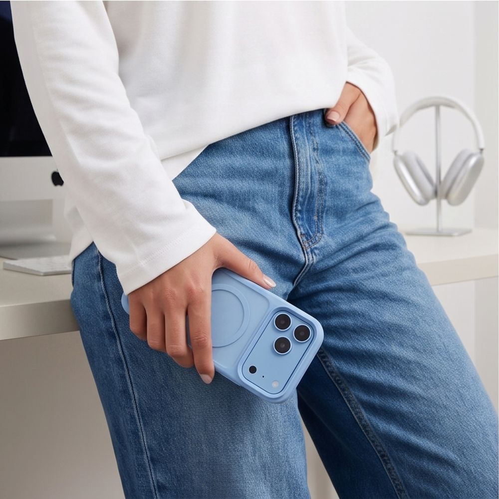Tech-Protect Magmat Magsafe CC dėklas iPhone 18 Pro Max / 17 Pro Max - matinis šviesiai mėlynas -- iPhone 18 Pro Max /...