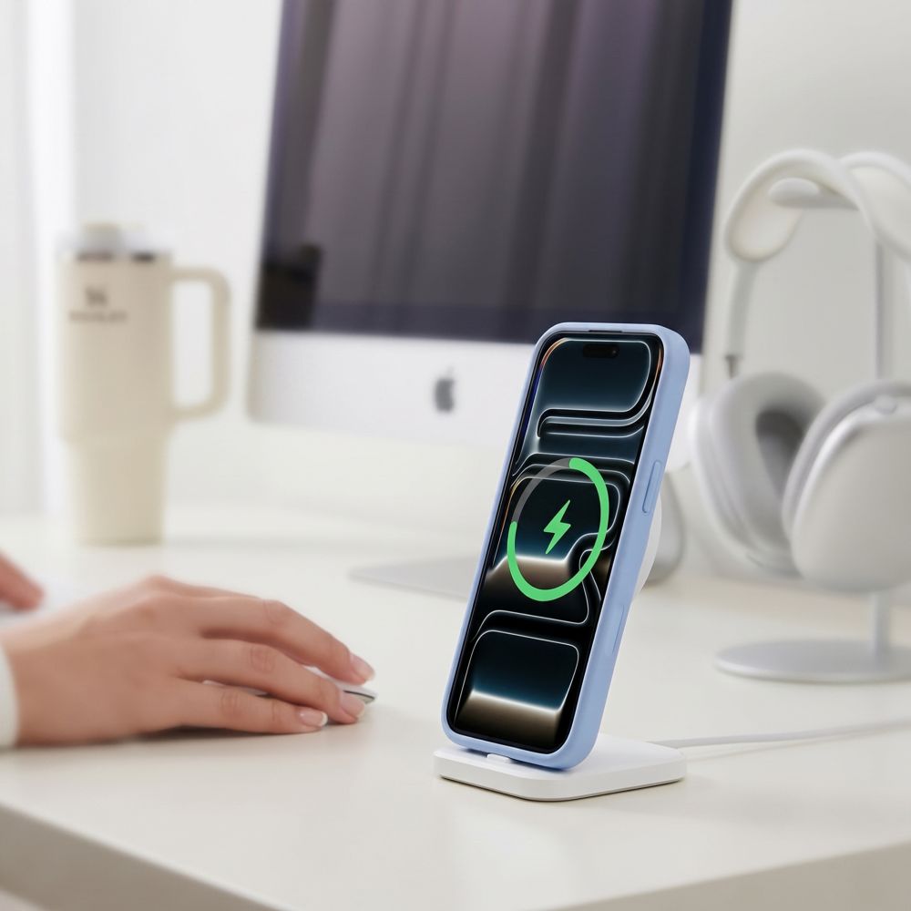 Tech-Protect Magmat Magsafe CC dėklas iPhone 18 Pro Max / 17 Pro Max - matinis šviesiai mėlynas -- iPhone 18 Pro Max /...