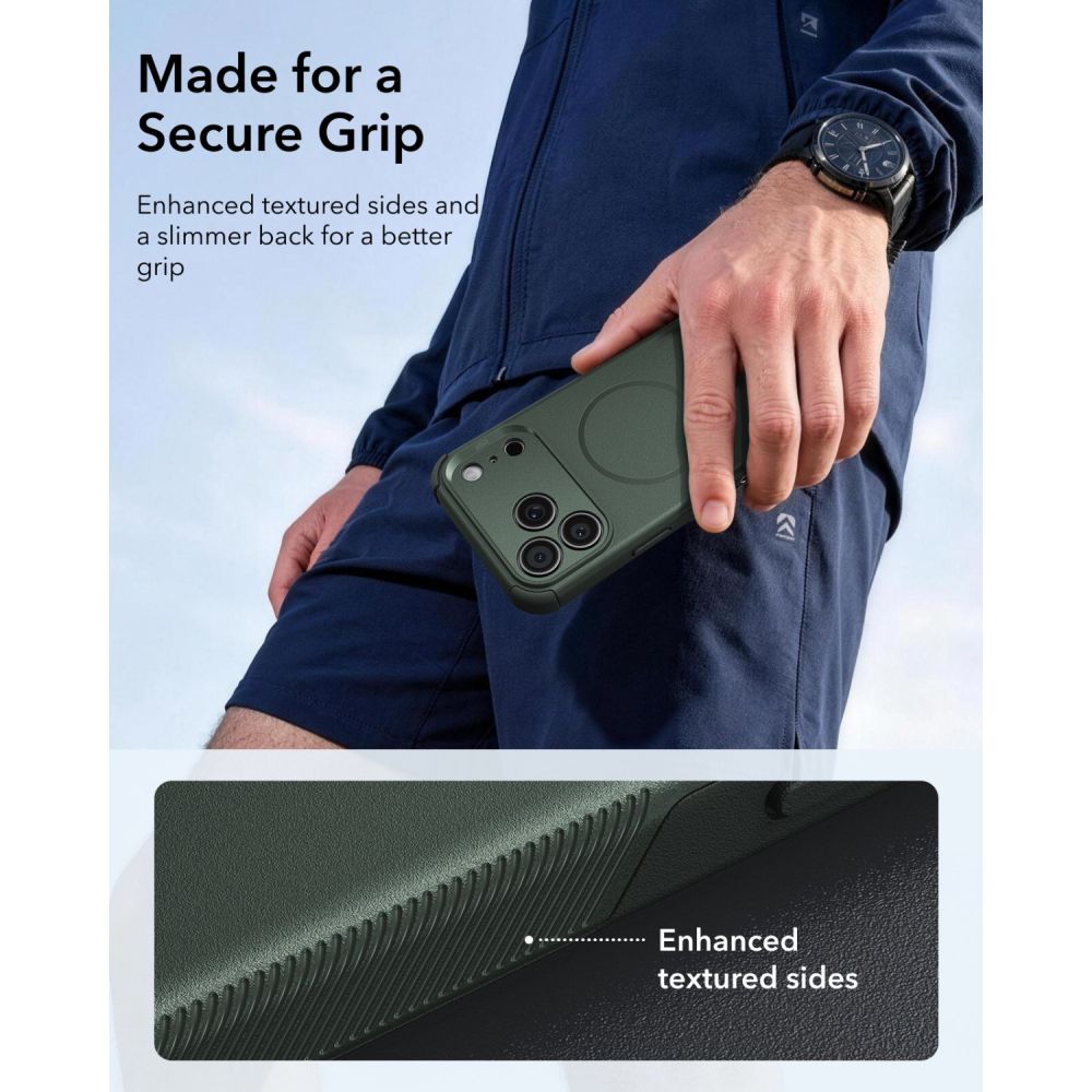 ESR Cyber Tough MagSafe dėklas iPhone 18 Pro Max / 17 Pro Max - žalias -- iPhone 18 Pro Max / iPhone 17 Pro Max