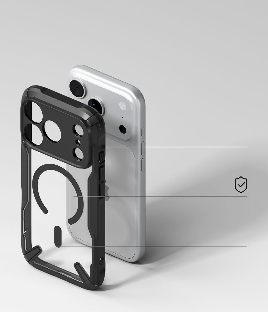 Ringke Fusion X Magnetic MagSafe dėklas iPhone 18 Pro Max / 17 Pro Max - juodas -- iPhone 18 Pro Max / iPhone 17 Pro Max