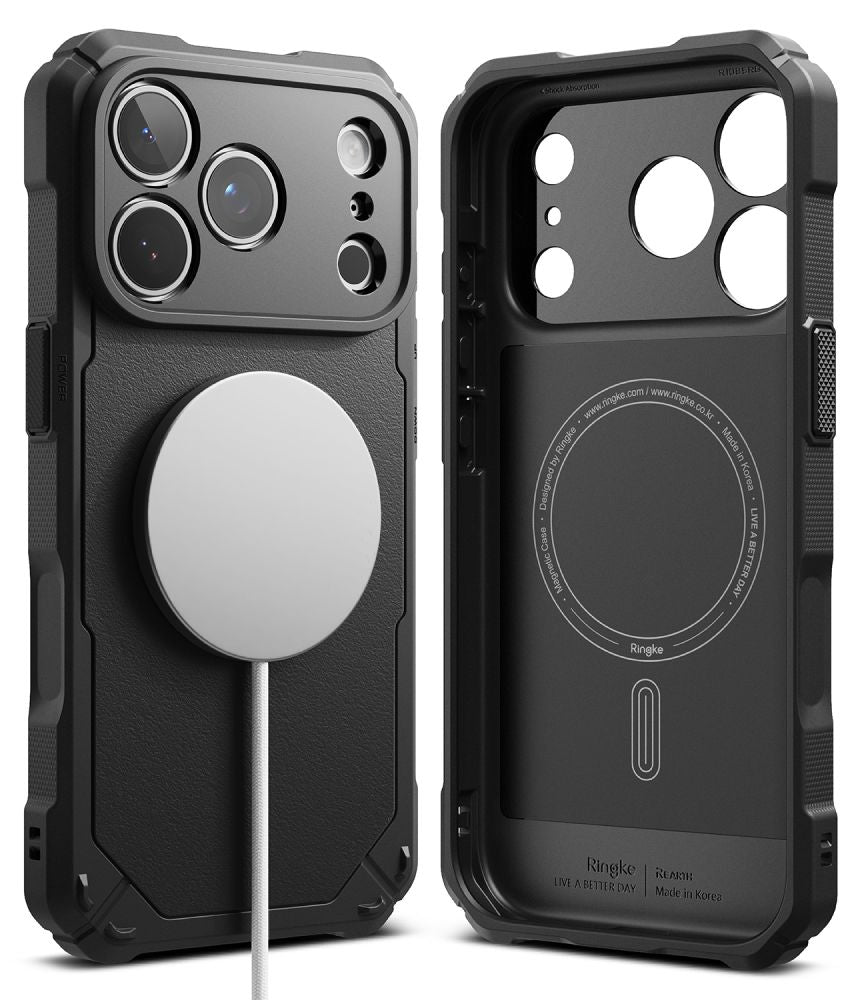 Ringke Rugged Gear Magnetic MagSafe dėklas iPhone 18 Pro Max / 17 Pro Max - juodas -- iPhone 18 Pro Max / iPhone 17 Pro Max