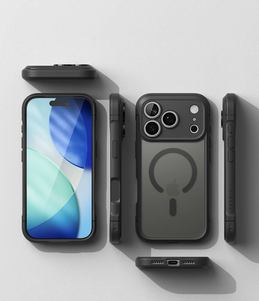 Ringke Fusion Bold Magnetic MagSafe dėklas iPhone 18 Pro / 17 Pro - matinis juodas -- iPhone 18 Pro / iPhone 17 Pro