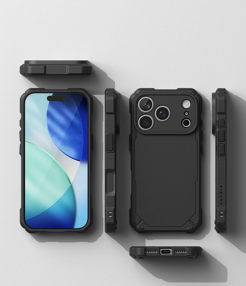 Ringke Rugged Gear Magnetic MagSafe dėklas iPhone 18 Pro / 17 Pro - Juodas -- iPhone 18 Pro / iPhone 17 Pro
