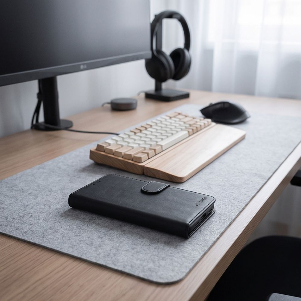 Tech-Protect Wallet dėklas Xiaomi Redmi Note 17 Pro 5G - matinis juodas -- Xiaomi Redmi Note 17 Pro 5G
