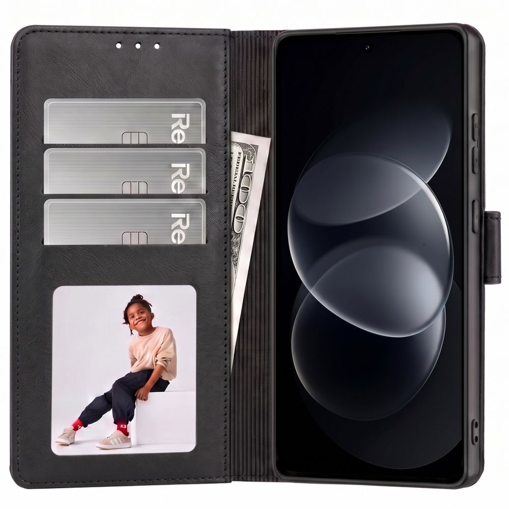 Tech-Protect Wallet dėklas Xiaomi Redmi Note 17 Pro Max 5G - matinis juodas -- Xiaomi Redmi Note 17 Pro Max