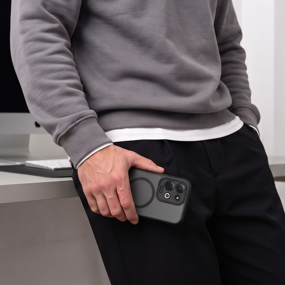 Dėklas Tech-Protect Magmat MagSafe telefonams Xiaomi Redmi 17 4G / 17 5G - matinė juoda -- Xiaomi Redmi 17 4G / Xiaomi...