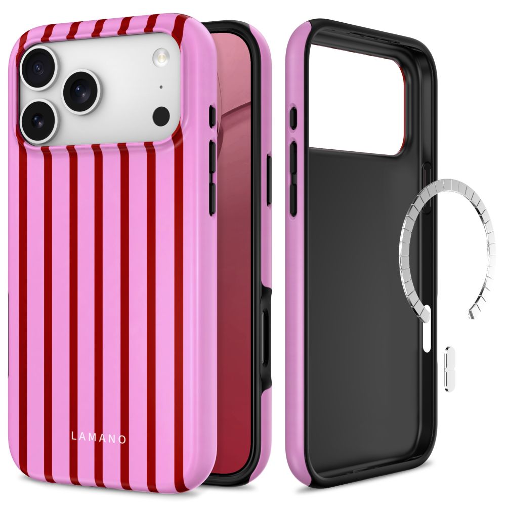 Tech-Protect Lamano MagSafe Dėklas iPhone 18 Pro / 17 Pro - Rožinis/Raudonas -- iPhone 18 Pro / iPhone 17 Pro