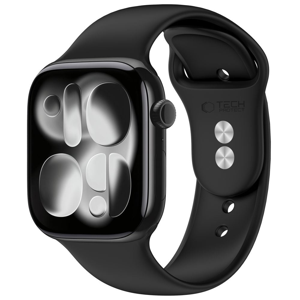 Tech-Protect silikono dirželis Apple Watch 44 / 45 / 46 / 49 mm - juodas -- Apple Watch 44mm / Apple Watch 45mm / Apple...