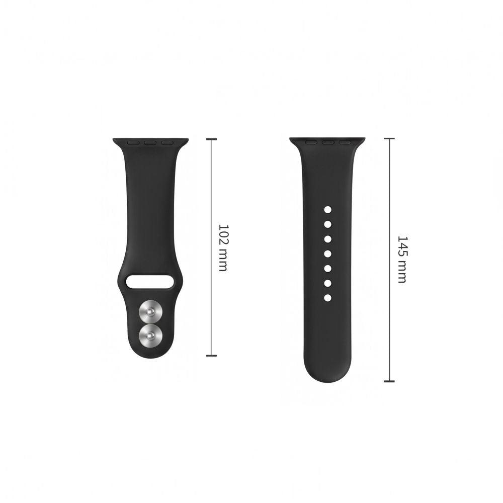 Tech-Protect silikono dirželis Apple Watch 44 / 45 / 46 / 49 mm - juodas -- Apple Watch 44mm / Apple Watch 45mm / Apple...