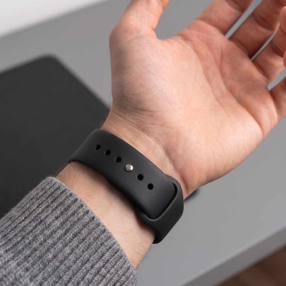 Tech-Protect silikono dirželis Apple Watch 44 / 45 / 46 / 49 mm - juodas -- Apple Watch 44mm / Apple Watch 45mm / Apple...