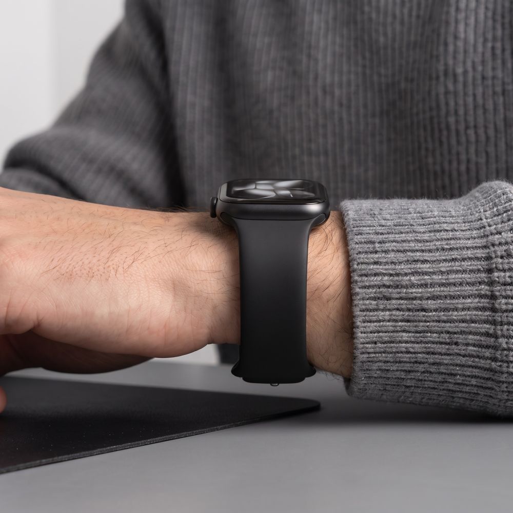 Tech-Protect silikono dirželis Apple Watch 44 / 45 / 46 / 49 mm - juodas -- Apple Watch 44mm / Apple Watch 45mm / Apple...