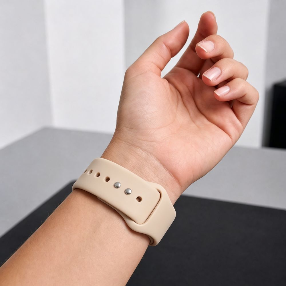 Tech-Protect silikono dirželis Apple Watch 44 / 45 / 46 / 49 mm - smėlio -- Apple Watch 44mm / Apple Watch 45mm / Apple...