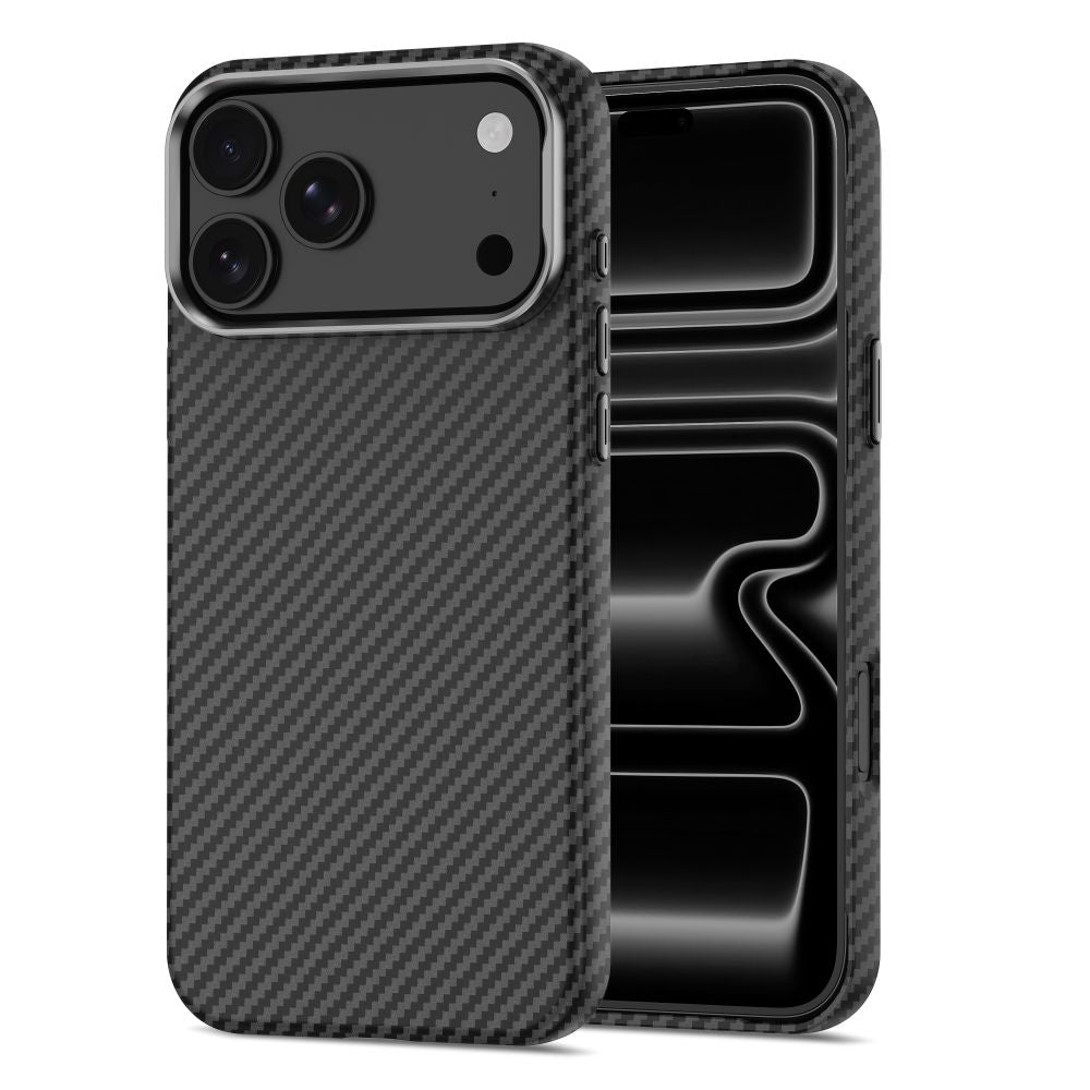 Tech-Protect Ion Carbon MagSafe dėklas iPhone 18 Pro / 17 Pro - juoda ir sidabrinė -- iPhone 18 Pro / iPhone 17 Pro