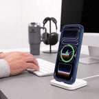 Tech-Protect MagPeak MagSafe CC dėklas iPhone 18 Pro / 17 Pro - skaidri tamsiai mėlyna -- iPhone 18 Pro / iPhone 17 Pro