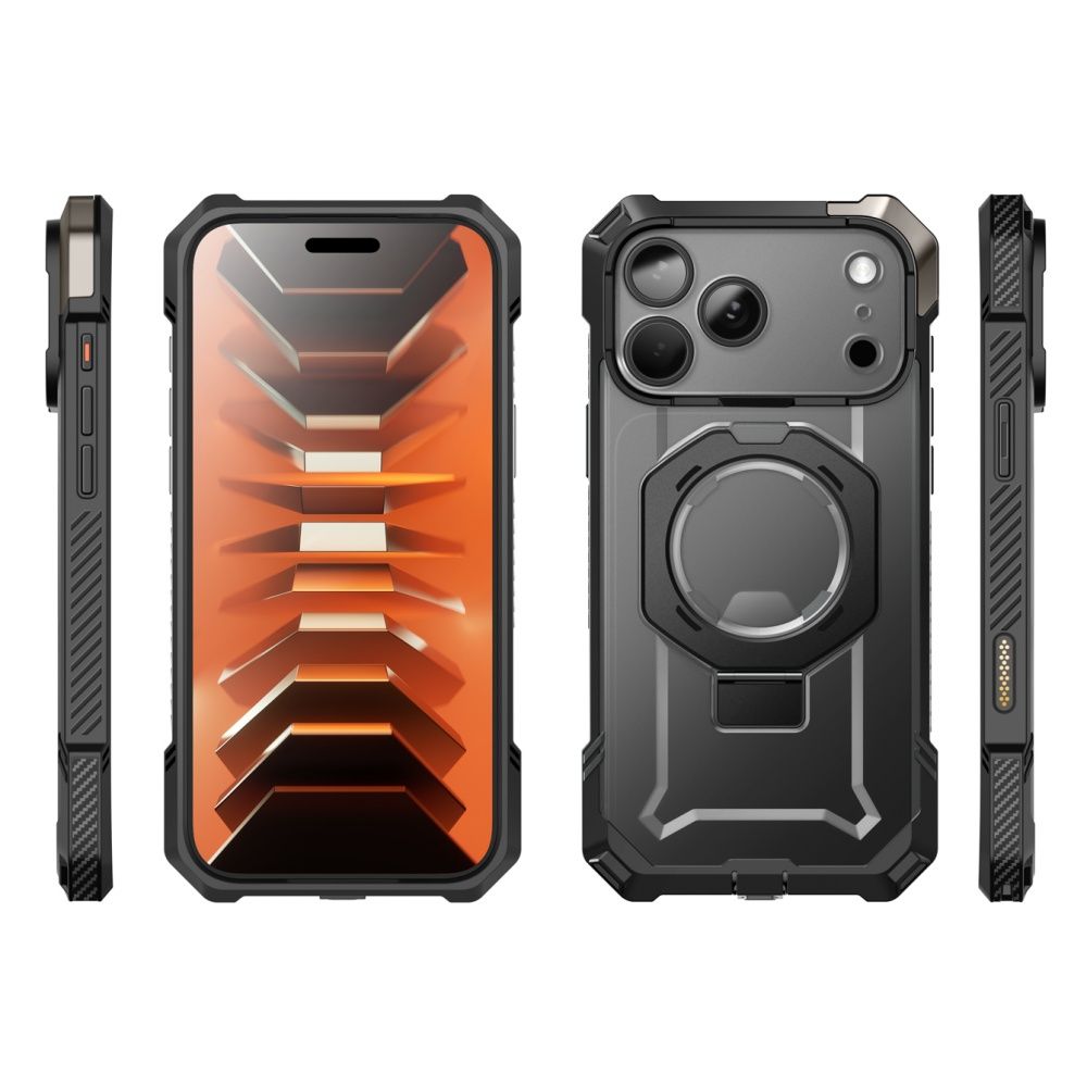 Supcase UB Grip Mag MagSafe dėklas iPhone 18 Pro / 17 Pro - juoda -- iPhone 18 Pro / iPhone 17 Pro