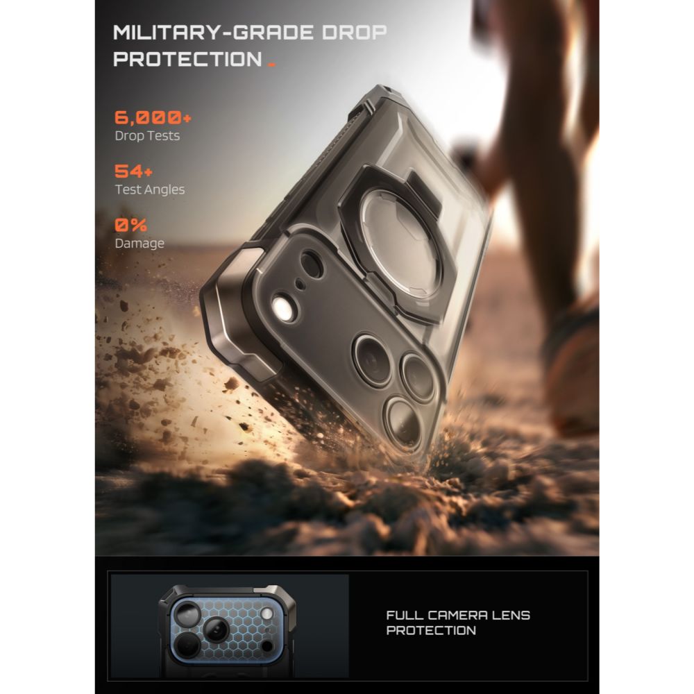 Supcase UB Grip Mag MagSafe dėklas iPhone 18 Pro / 17 Pro - juoda -- iPhone 18 Pro / iPhone 17 Pro