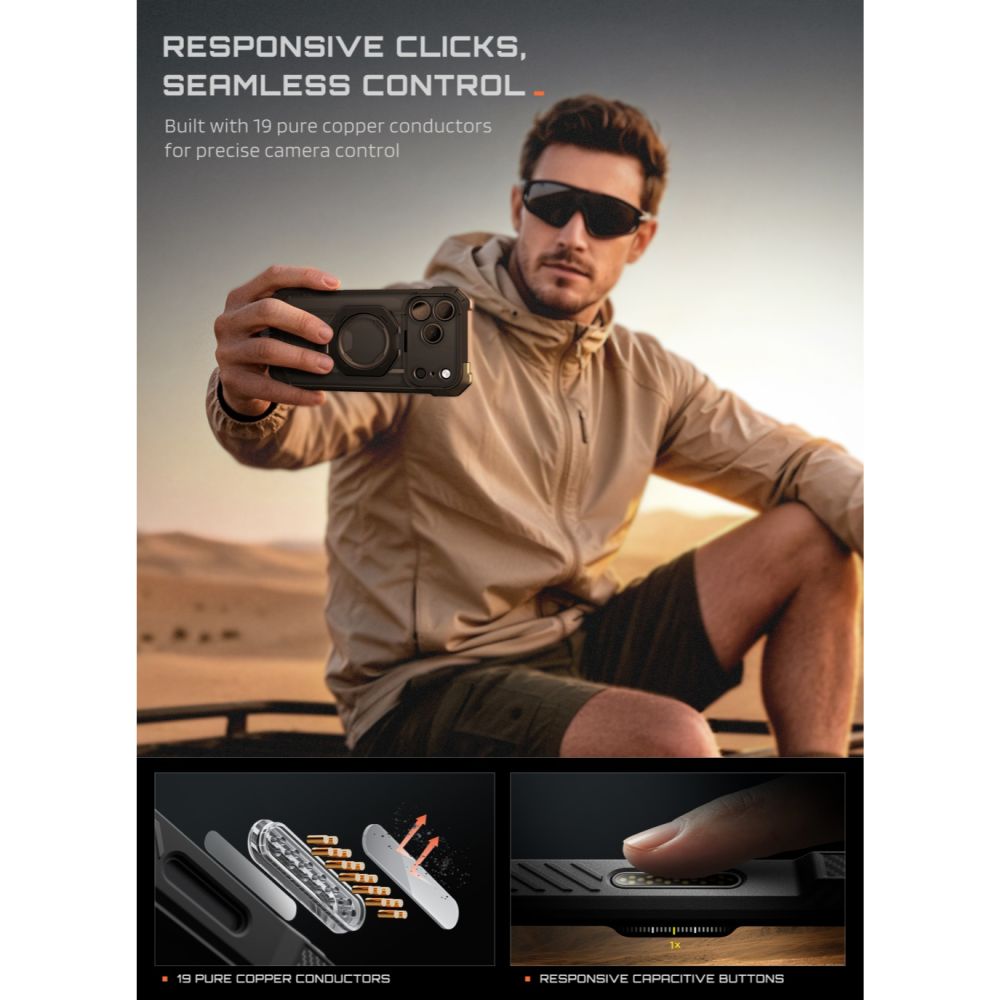 Supcase UB Grip Mag MagSafe dėklas iPhone 18 Pro / 17 Pro - juoda -- iPhone 18 Pro / iPhone 17 Pro