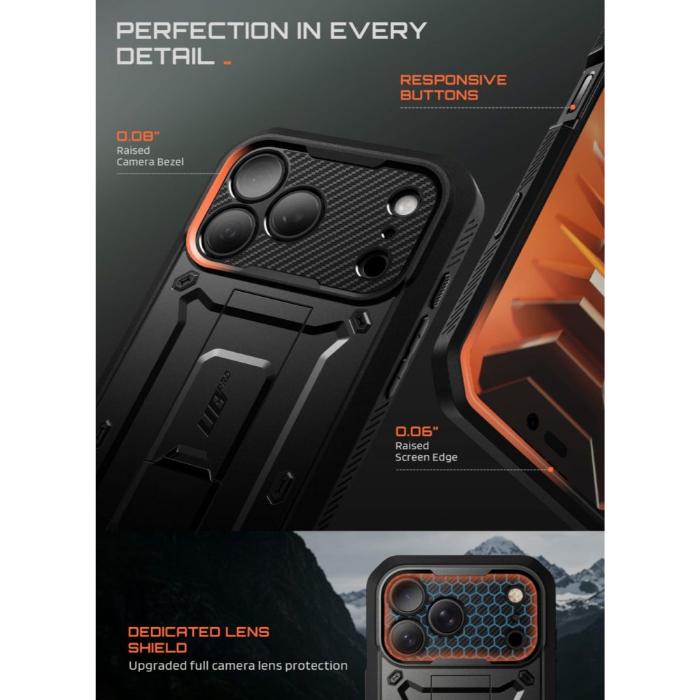Supcase Unicorn Beetle Pro dėklas iPhone 18 Pro / 17 Pro - Juodas -- iPhone 18 Pro / iPhone 17 Pro
