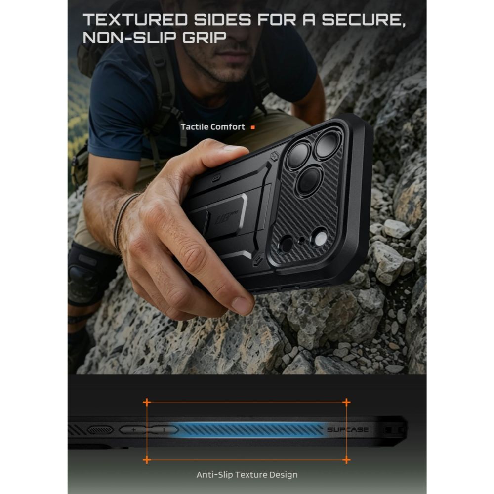 Supcase Unicorn Beetle Pro dėklas iPhone 18 Pro / 17 Pro - Juodas -- iPhone 18 Pro / iPhone 17 Pro