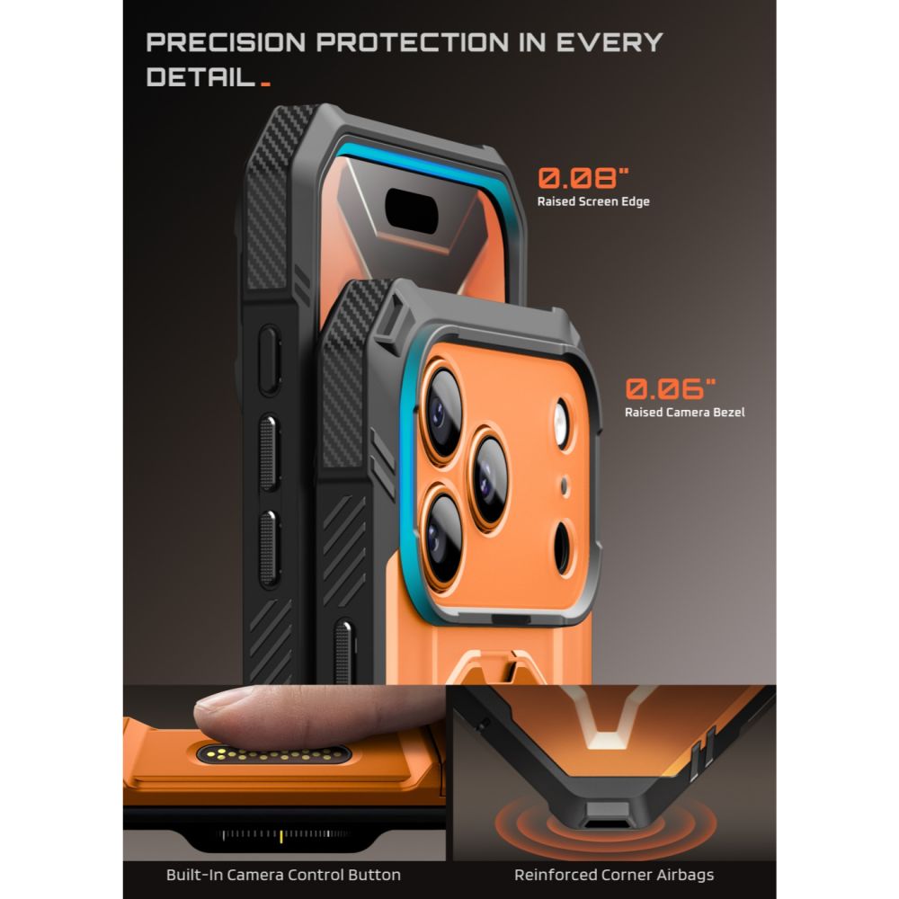Supcase Grip Pro Mag MagSafe dėklas iPhone 18 Pro / 17 Pro - Oranžinė -- iPhone 18 Pro / iPhone 17 Pro